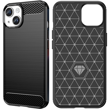 Carbon Case etui iPhone 14 elastyczny żelowy pokrowiec na tył plecki czarny