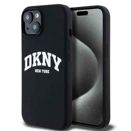 DKNY CASE DO IPHONE 15 14 13 6.1 DO MAGSAFE LIQUID SILICONE Z BIAŁYM LOGO