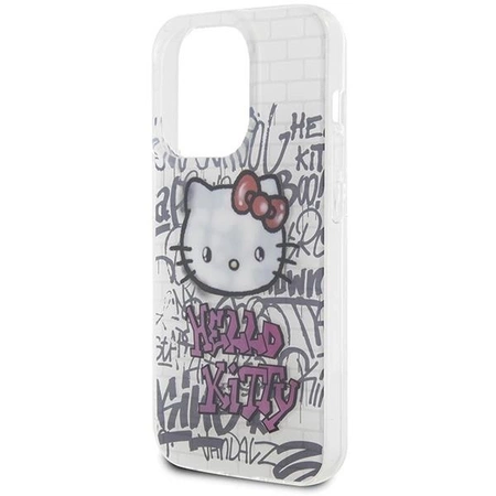 Etui Hello Kitty IML Kitty On Bricks Graffiti na iPhone 15 Pro - białe