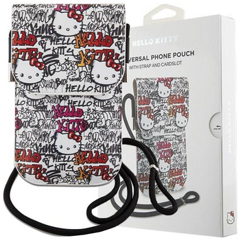 Torebka Hello Kitty Leather Tags Graffiti Cord - beżowa