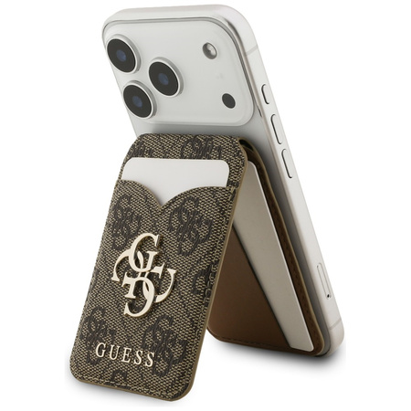 Portfel z lusterkiem Guess 4G Stand &    Mirror Magsafe brązowy