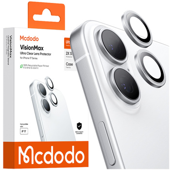 MCDODO SZKŁO HARTOWANE NA APARAT OCHRONNE DO APPLE IPHONE 17 TYŁ SREBNE