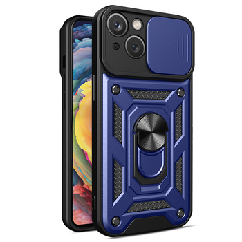 Hybrid Armor Camshield etui iPhone 14 pancerny pokrowiec z osłoną na aparat niebieskie