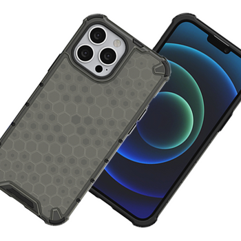 Honeycomb etui pancerny pokrowiec z żelową ramką iPhone 13 Pro Max czarny