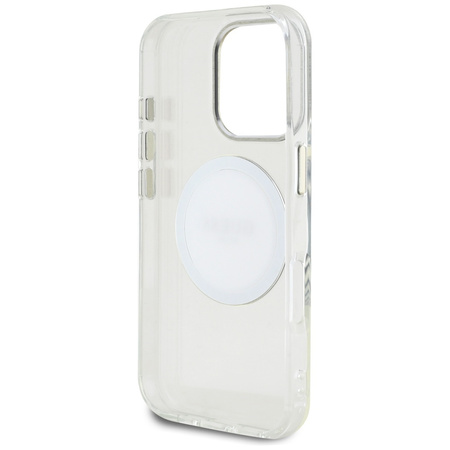 GUESS ETUI CASE IML METAL CIRCLE DO IPHONE 16 PRO DO MAGSAFE KLASYK LOGO