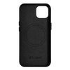 iCarer Litchi Premium Leather Case skórzane etui iPhone 14 Plus magnetyczne z MagSafe czarny (WMI14220711-BK)