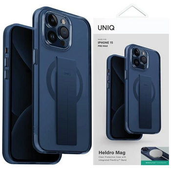 Etui UNIQ Heldro Mag Mag Magclick Charging na iPhone 15 Pro Max - niebieskie