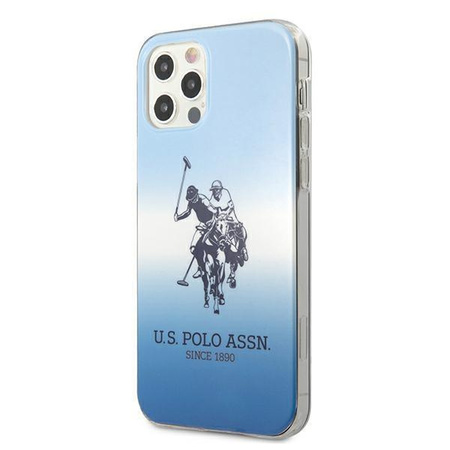 Etui U.S. Polo Assn. Gradient Collection na iPhone 12 / iPhone 12 Pro - niebieskie