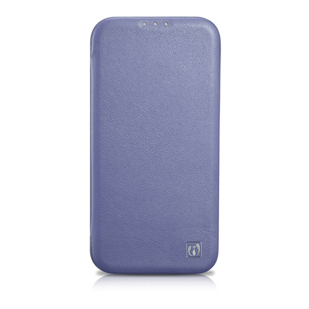 iCarer CE Premium Leather Folio Case skórzane etui iPhone 14 Plus z klapką magnetyczne MagSafe jasnofioletowy (WMI14220715-LP)