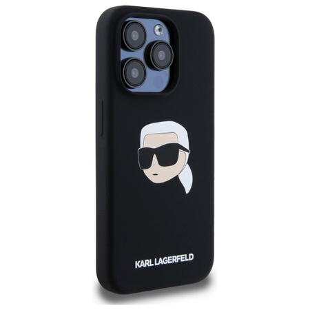 KARL LAGERFELD CASE MAGNETYCZNY DO IPHONE 15 PRO SILIKONOWE KARL HEAD PRINT