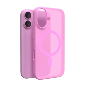 Etui silikonowe Puro Daylight MagSafe do iPhone 16 - różowe