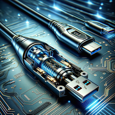 CO2 KABEL USB-C SZYBKIE ŁADOWANIE THUNDERBOLT 3 10GBPS 100W USB TYP C 4K 3M