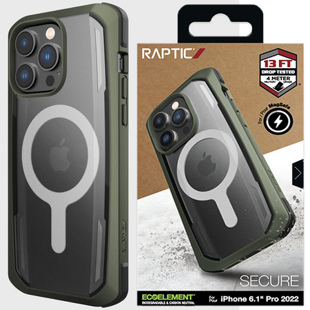 Raptic X-Doria Secure Case etui iPhone 14 Pro Max z MagSafe pancerny pokrowiec zielony