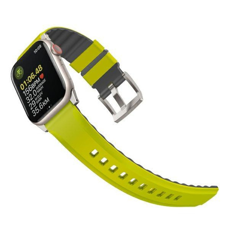 Etui Uniq pasek Linus na Apple Watch 1/2/3/4/5/6/7/8/SE/SE2/Ultra 42/44/45/49mm Airosoft Silicone limonkowy/lime green