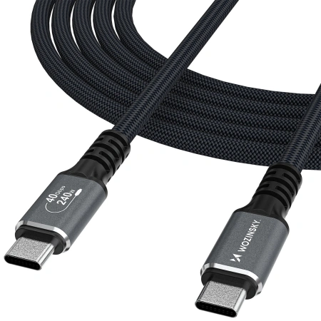 Kabel Wozinsky WPS-UY41S USB-C USB4 40Gb/s 240W 1m 4K - czarny