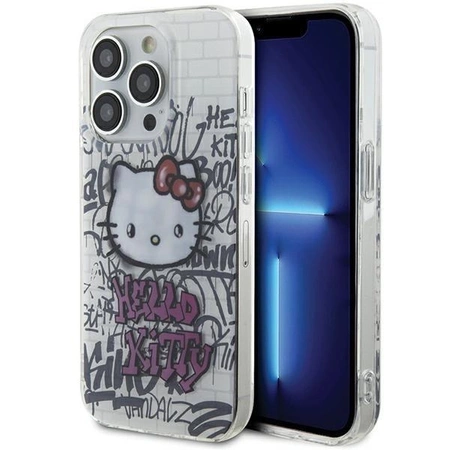 Etui Hello Kitty IML Kitty On Bricks Graffiti na iPhone 13 Pro Max - białe