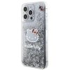 Etui Hello Kitty Liquid Glitter Charms Kitty Head na iPhone 15 Pro Max - srebrne