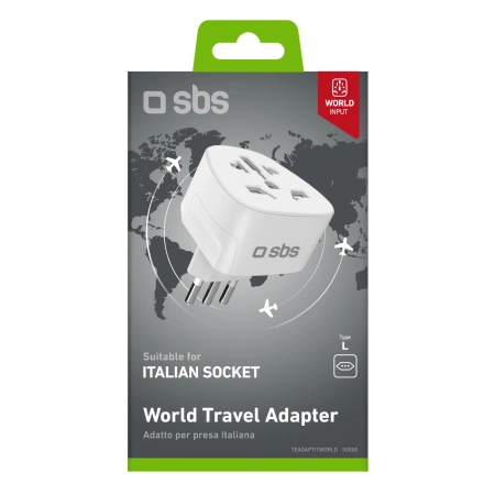 Adapter podróżny SBS IT - uniwersalny - biały