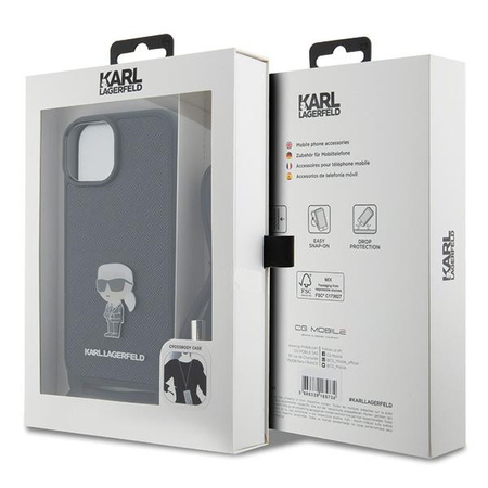 KARL LAGERFELD ETUI CROSSBODY DO IPHONE 15 14 13 HARDCASE SAFFIANO MONOGRAM