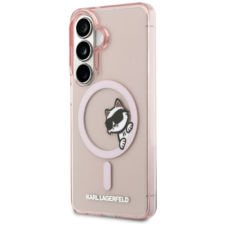 Etui Karl Lagerfeld IML Peekaboo Choupette MagSafe do Samsung Galaxy S26 różowy