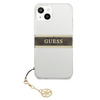Guess GUHCP13SKB4GBR iPhone 13 mini 5,4" Transparent hardcase 4G Brown Strap Charm