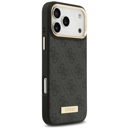 Etui Guess 4G Logo Plate MagSafe do iPhone 17 Pro Max czarny