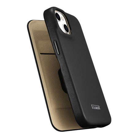 iCarer CE Premium Leather Folio Case skórzane etui iPhone 14 Plus z klapką magnetyczne MagSafe czarny (WMI14220715-BK)