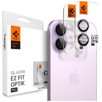Osłona aparatu Spigen Optik Pro Glas.TR  "EZ FIT" Camera Protector 2szt do iPhone 17 / 16 / 16 Plus fioletowy