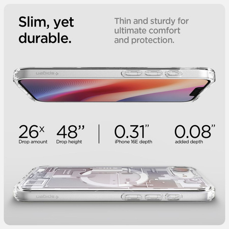 SPIGEN CASE POKROWIEC MAGNETYCZNY DO MAGSAFE IPHONE 16E ZERO ONE WYTRZYMAŁY