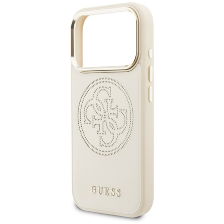 Etui Guess Perforated 4G MagSafe do iPhone 17 Pro beżowy