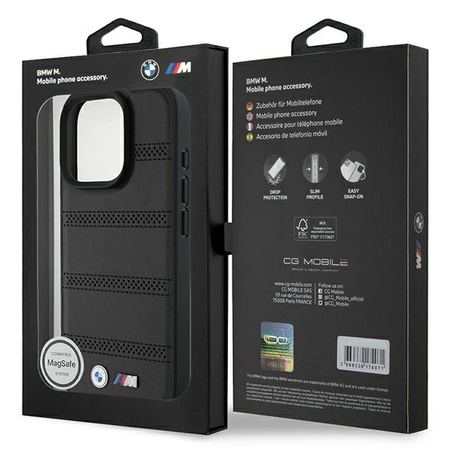 BMW BMHMP16L23PUSPK iPhone 16 Pro6.3 czarny/black hardcase M Perforated And Stitched Line MagSafe