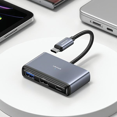 USAMS ADAPTER HUB 4W1 2XUSB 2.0/USB 3.0/USB-C DO LAPTOPA TELEFONU
