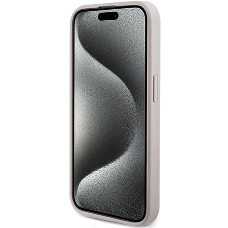 Etui Guess 4G Collection Leather Metal Logo MagSafe na iPhone 14 Pro Max - różowe