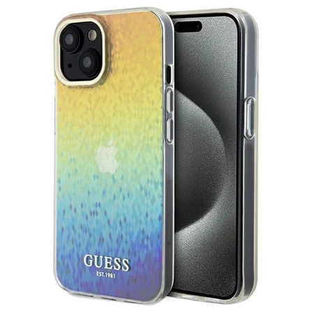 Etui Guess IML Faceted Mirror Disco Iridescent na iPhone 14 / 15 / 13 - wielokolorowe