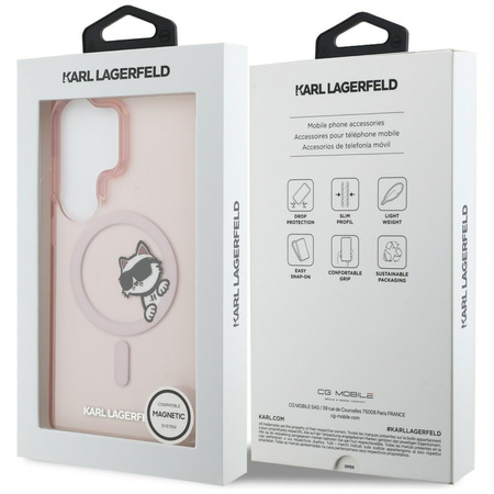 Etui Karl Lagerfeld IML Peekaboo         Choupette MagSafe do Samsung Galaxy S26 Ultra różowy