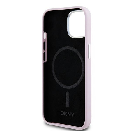 DKNY ETUI HARDCASE DO IPHONE 15 14 13 DO MAGSAFE LIQUID SILICONE LOGO METAL
