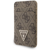 Zestaw portfel + hand strap Guess triangle MagSafe brązowy
