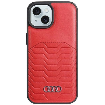 AUDI SYNTHETIC LEATHER CASE DO IPHONE 15 6.1 DO MAGSAFE HARDCASE WYSOKA