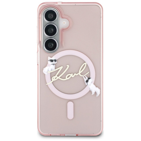 Etui Karl Lagerfeld IML KC Script MagSafe do Samsung Galaxy S26 różowy