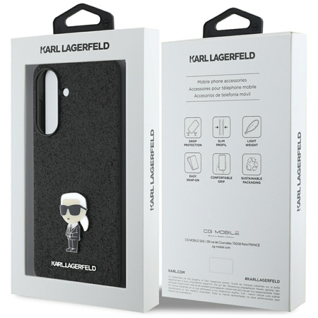KARL LAGERFELD POKROWIEC FIXED GLITTER DO SAMSUNG GALAXY A36 LOGO METAL PIN