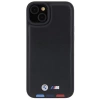 Etui BMW Leather Stamp Tricolor do iPhone 15 Plus - czarne