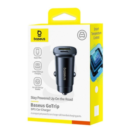 BASEUS ŁADOWARKA SAMOCHODOWA GO TRIP USB-C USB-A 30W DO SAMOCHODÓW SZYBKIE