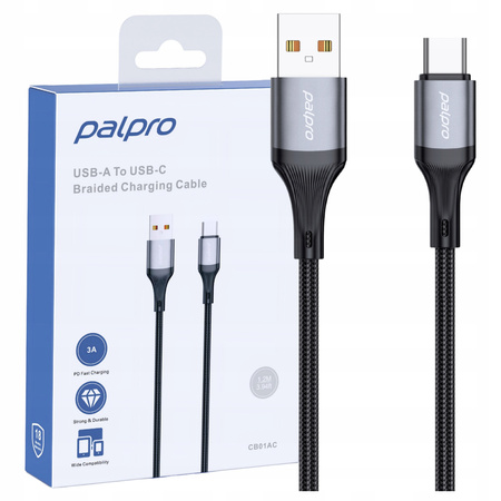 PALPRO KABEL USB-A USB-C SZYBKIE ŁADOWANIE DO SAMSUNG APPLE 3A PD 1M