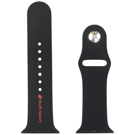 AUDI PASEK SPORT RED LOGO DO APPLE WATCH 44 45 46 49MM CZARNY SILIKONOWY