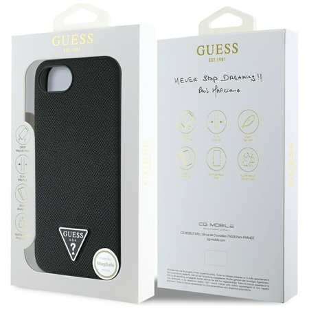 GUESS ETUI GRAINED TRIANGLE DO MAGSAFE DO IPHONE 16E OCHRONA TELEFONU