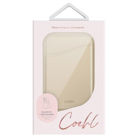 UNIQ COEHL ESME PORTFEL MAGNETYCZNY DO IPHONE 14 15 16 Z LUSTERKIEM KREMOWY