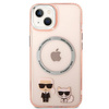 Karl Lagerfeld KLHMP14MHKCP iPhone 14 Plus 6,7" hardcase różowy/pink Karl & Choupette Aluminium Magsafe