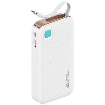 USAMS POWERBANK 10000MAH 20W PD DO TELEFONÓW SZYBKA ŁADOWARKA ZWIJANY KABEL