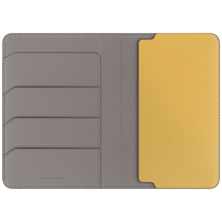 Etui na paszport UNIQ Belmont blokada RFID szaro-żółty