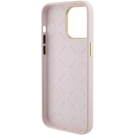 Etui Guess Silicone Logo Strass 4G do iPhone 15 Pro Max - różowe